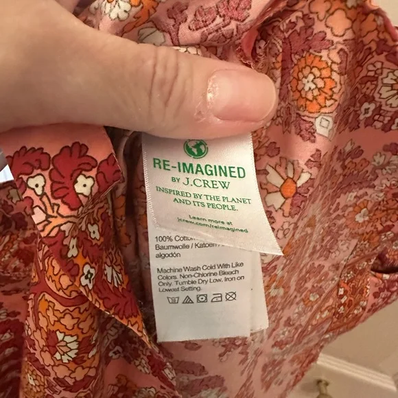 J Crew Floral Paisley Pink Women's Top - Picture 7 of 9